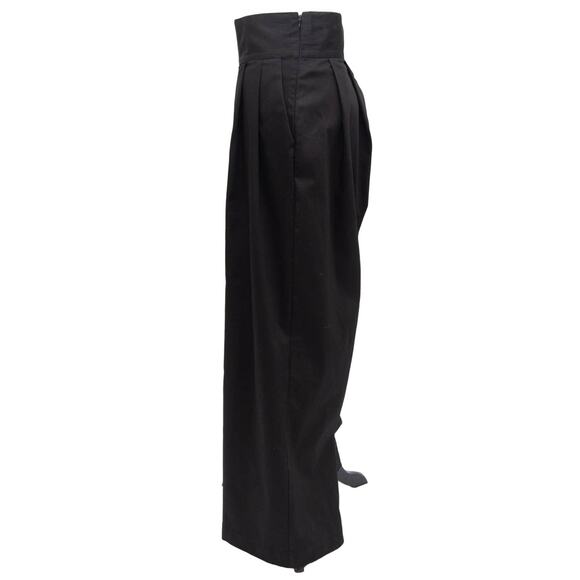 Megan Renee Black Cotton Wide Leg Trousers Size Medium - Picture 3 of 9